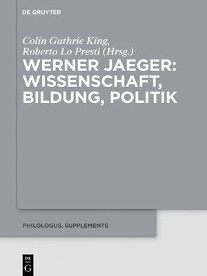 cover image of Werner Jaeger – Wissenschaft, Bildung, Politik